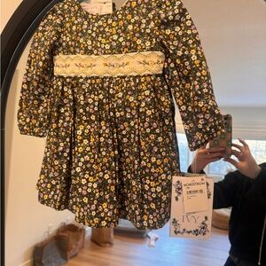 Nordstrom Floral Kids Dress - Black and Yellow